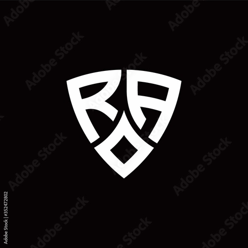 RA monogram logo with modern shield style design template