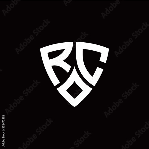 RC monogram logo with modern shield style design template