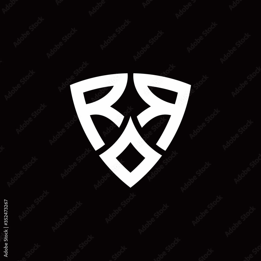 RR monogram logo with modern shield style design template RR monogram logo with modern shield style design template