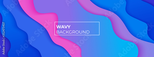 wavy style vector banner with space for template