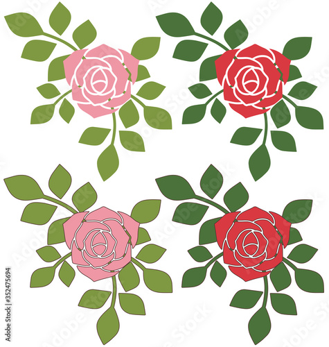 薔薇（葉つき）