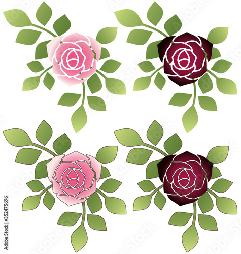 薔薇（葉つき）