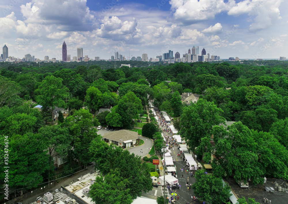 Virginia Highlands and Downtown Atlanta, GA - Aerial Views