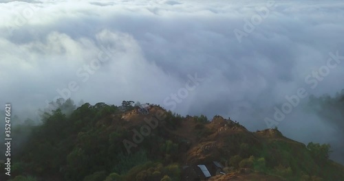 Aerial View Above The Clouds, Dieng Plateu Indonesia