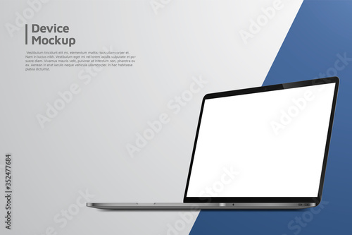 Laptop isometric perspective view. Template for infographics or presentation UI design interface. vector illustration
