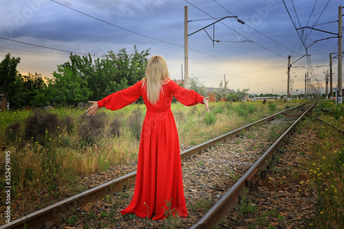 girl on railway