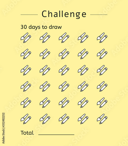 Checklist for drawing challenge