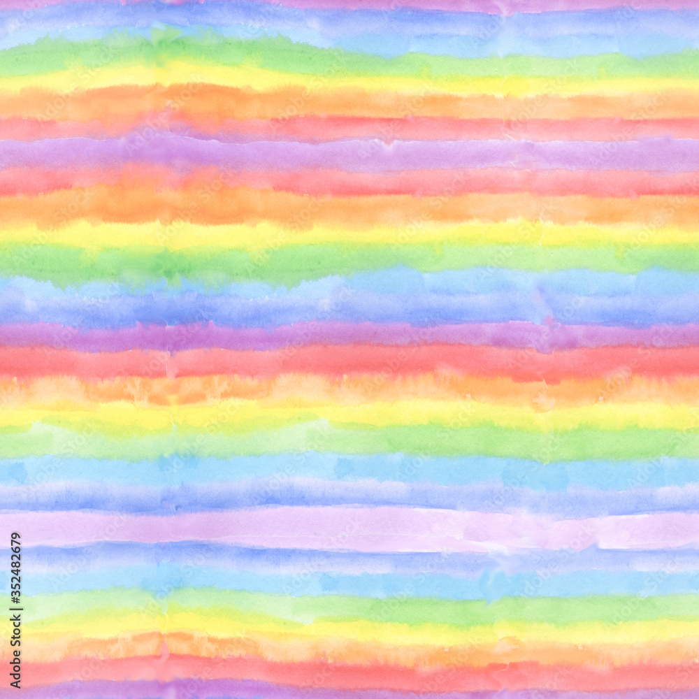 Rainbow watercolor seamless pattern background