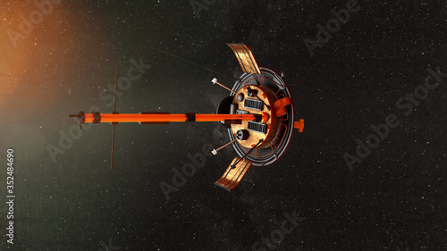 Fototapeta Naklejka Na Ścianę i Meble -  Spaceship flying through the Universe