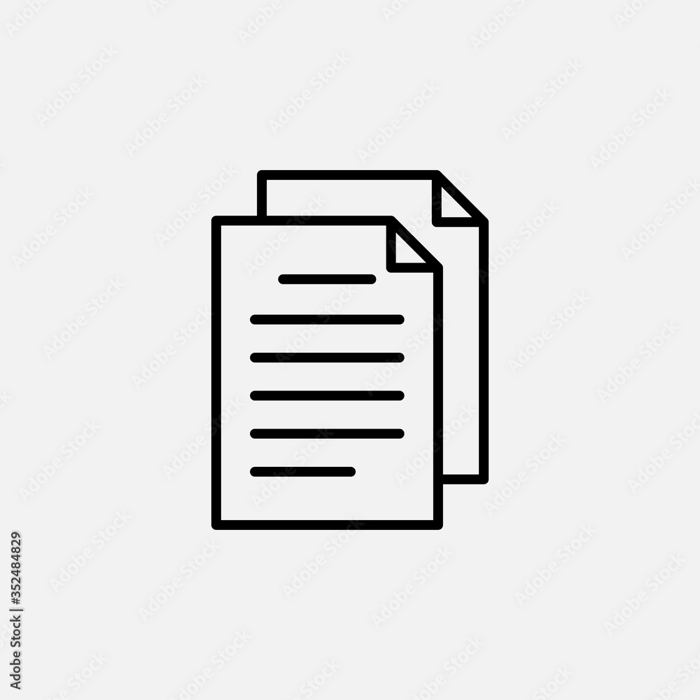Contract icon. Agreement and report, document symbol. logo. Outline design editable stroke. For yuor design. Stock - Vector illustration. Contract icon. Agreement and report, document symbol. logo. Outline design editable stroke. For yuor design. Stock - Vector illustration.