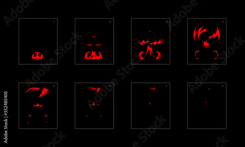 Fire explosion effect. Explosion Animation effect. Animation Sprite sheet for games, cartoon or animation. vector style animation effect 1040.