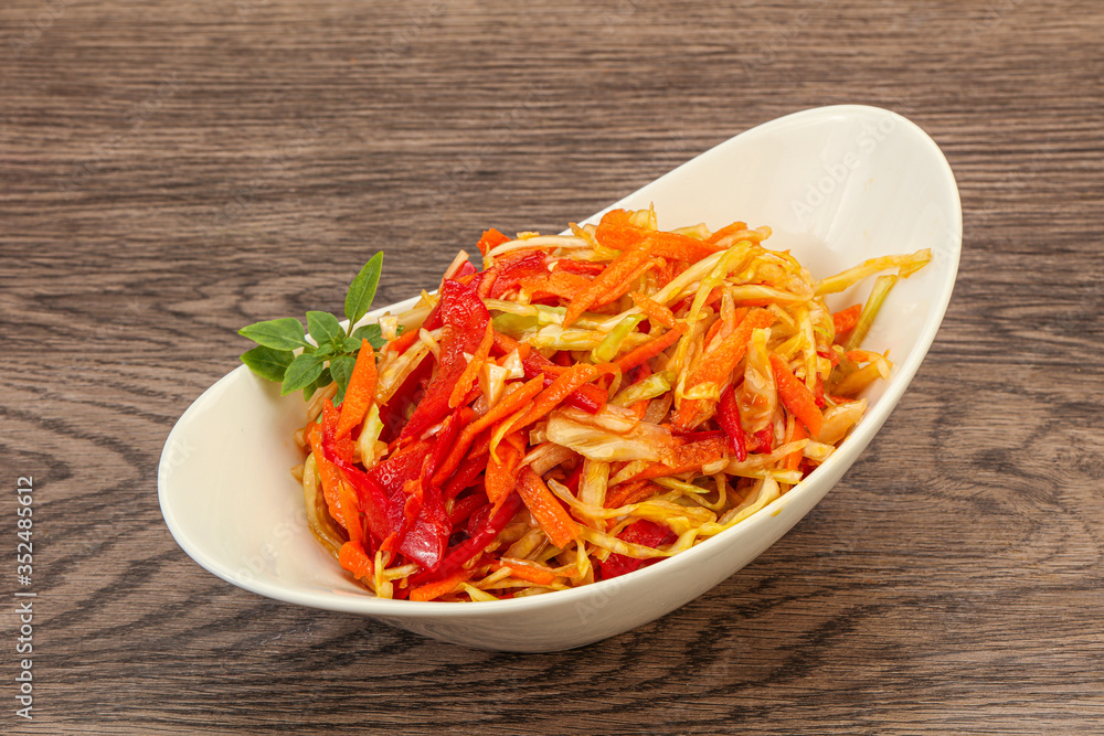 Cabbage salad with carrot and pepper Cabbage salad with carrot and pepper