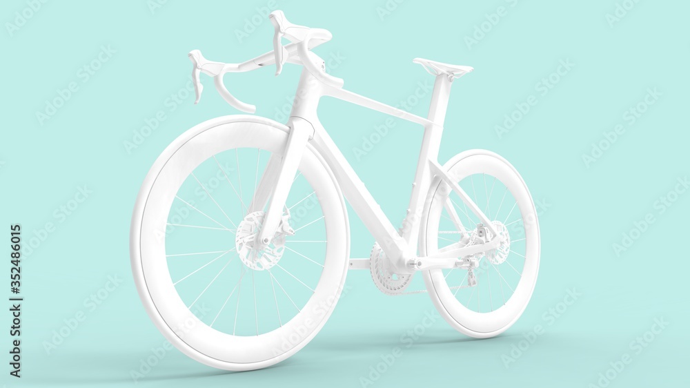 Fototapeta premium 3D rendering of a bicycle race bike cycle cycling isolated technical render