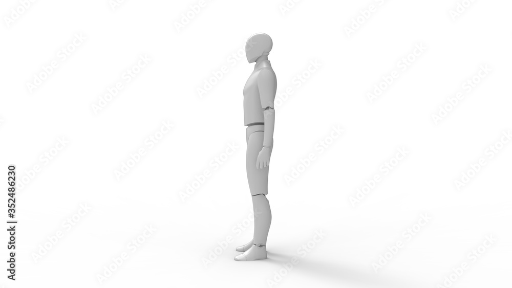 3D rendering of a dummy mannequin robot doll human ai isolated 3D rendering of a dummy mannequin robot doll human ai isolated