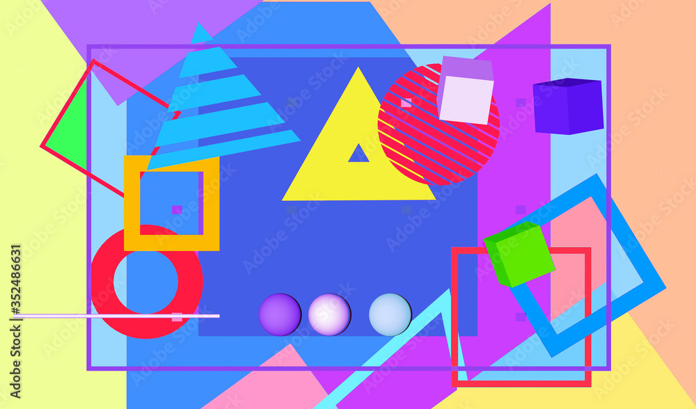 set of colorful geometric shapes