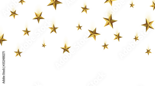 Vector 3d render  isolated gold star on a white background. Golden emblem of victory. Symbol of best and winner. Ranking concept for various places.