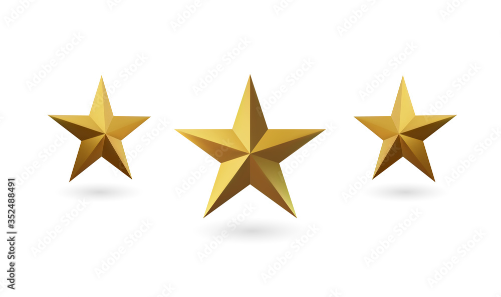 Vector 3d render, isolated gold star on a white background. Golden emblem of victory. Symbol of best and winner. Ranking concept for various places. Vector 3d render, isolated gold star on a white background. Golden emblem of victory. Symbol of best and winner. Ranking concept for various places.