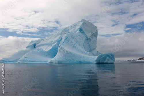 Antarctica landscape with iceberg on a cloudy winter day