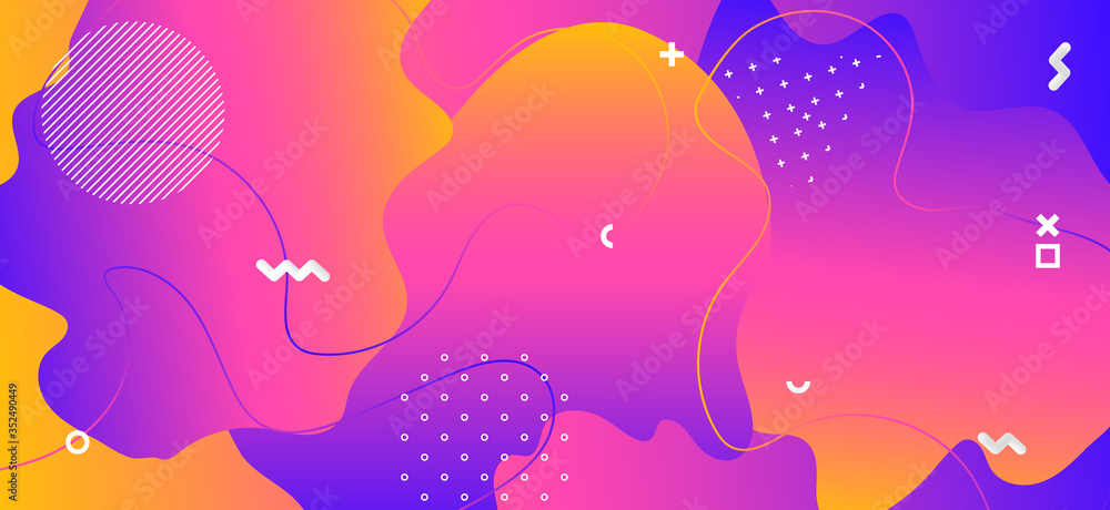 Obraz premium Business Wave Shapes. Vibrant Memphis Texture. 