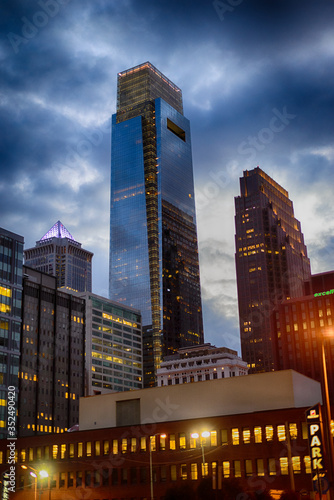 Comcast Center building in Philadelphia. As of 2012 the 297m tall skyscraper is the tallest building in Philadelphia and 15th tallest in the US. photo