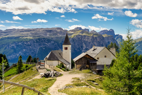 Quadro su tela View from Sasso di Santa Croce in Dolomites, Badia valley, South Tyrol, Italy
