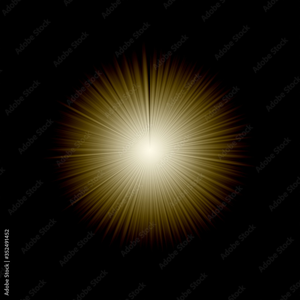 Light emitted from the center. Light explosion. Light of the sun. Glow of light.
背景：集中線 光 爆発 放射 抽象的