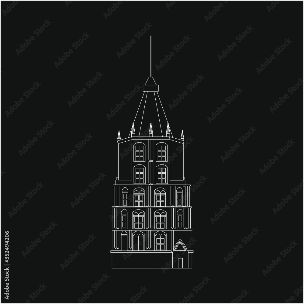 Cologne city town hall in Germany. Illustration for web and mobile design.