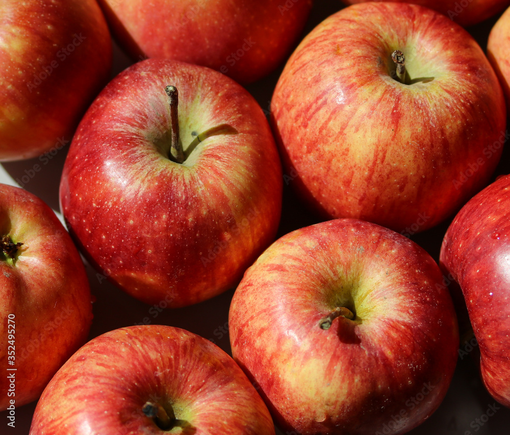 ripe juicy red apples close up ripe juicy red apples close up