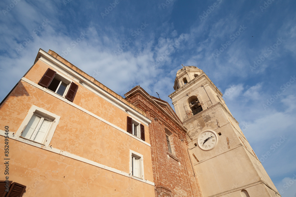 Fototapeta premium Facade Close-up View Cathedral in Sirolo, Ancona - Italy (Church of San Nicolo di Bari)