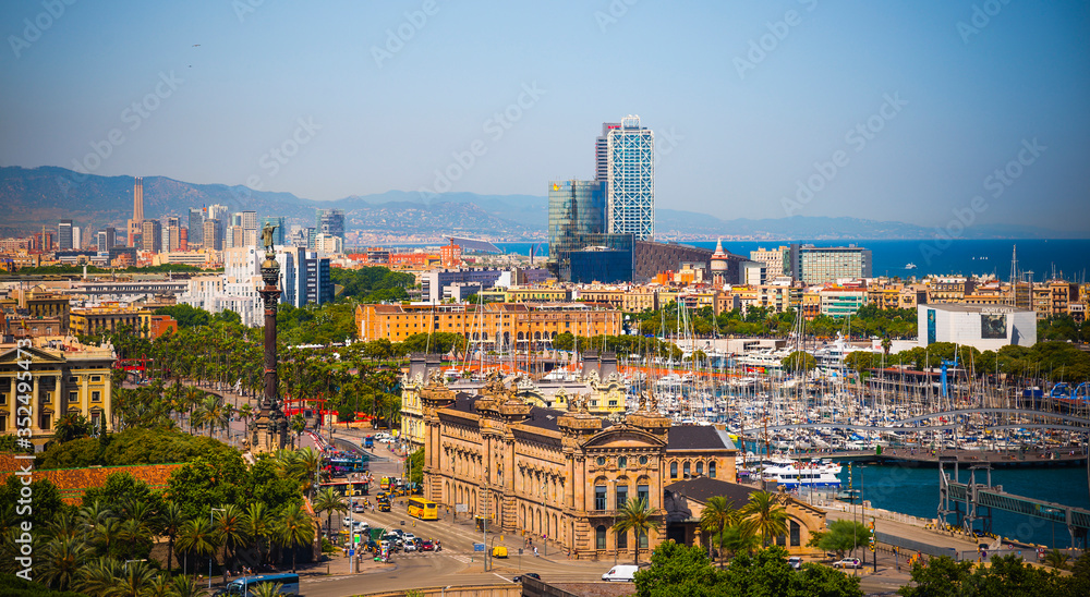 Barcelona city in summer day