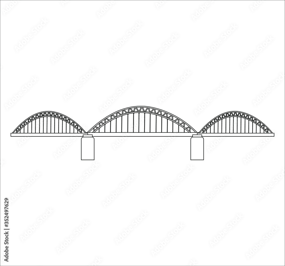 Fototapeta premium Hohenzollern Bridge in Cologne city in Germany. Illustration for web and mobile design.