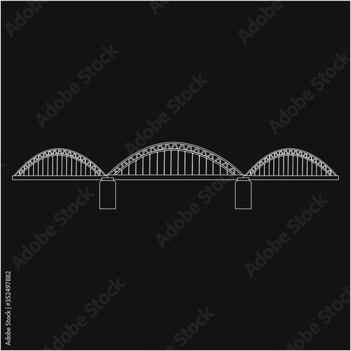Hohenzollern Bridge in Cologne city in Germany. Illustration for web and mobile design.