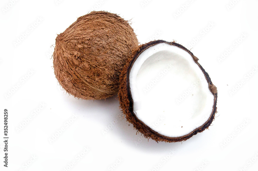 coconuts isolated on the white background.