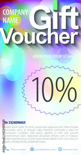 Illustrative gift voucher template with soft and smooth background