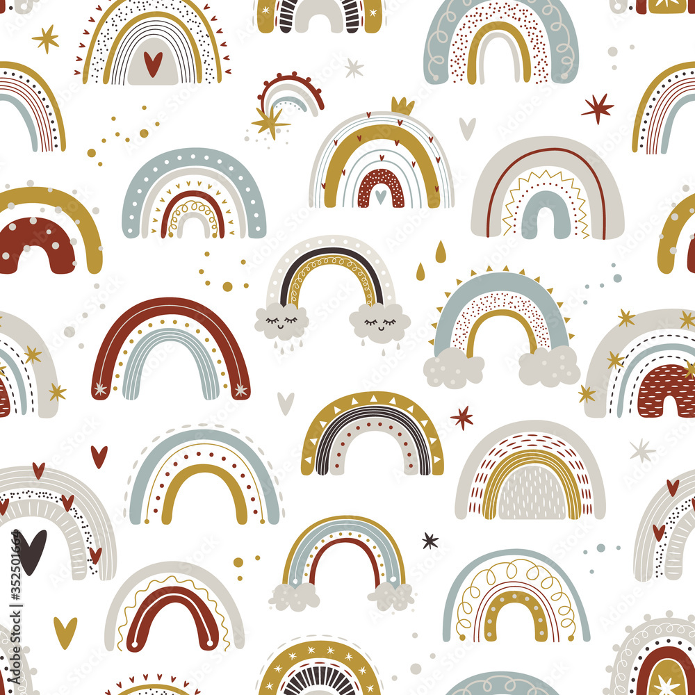 cute collection magic rainbow for design of a child’s room, children’s ...