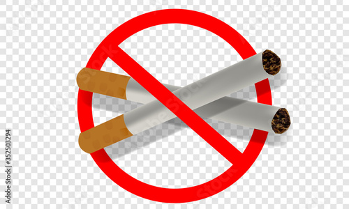 The concept of a smoking ban with transparent background mode