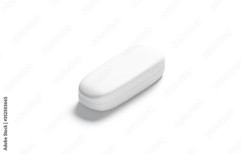 Blank white closed glasses case mock up, side view Blank white closed glasses case mock up, side view