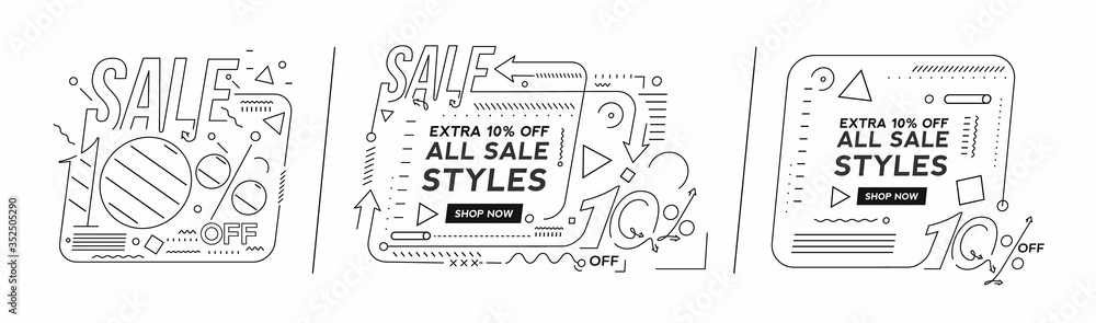 Extra 10% OFF Flash Sale Discount Banner Template Promotion Big sale special offer. end of season special offer banner. vector illustration.