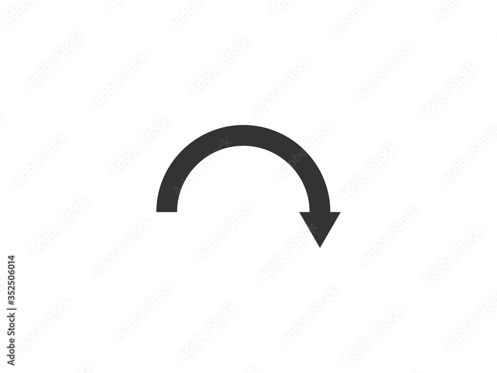 Arrow curved icon. Vector illustration, flat design. Arrow curved icon. Vector illustration, flat design.