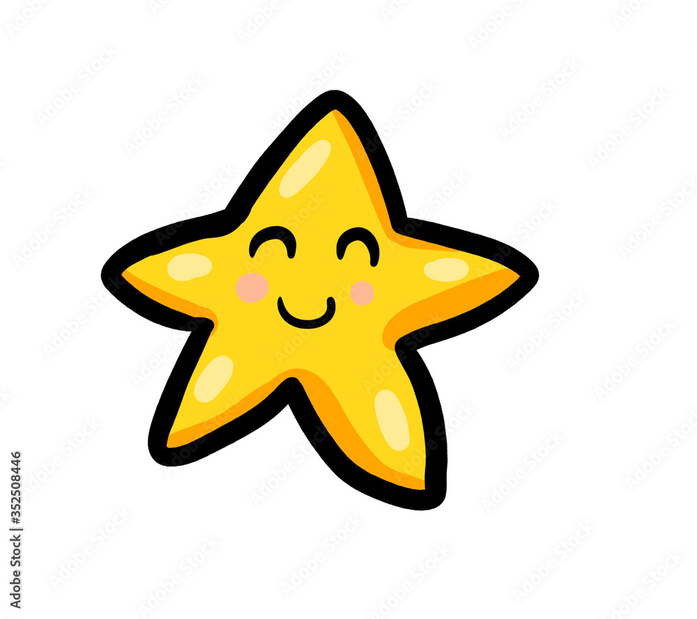Cartoon Stylized Happy Star Cartoon Stylized Happy Star