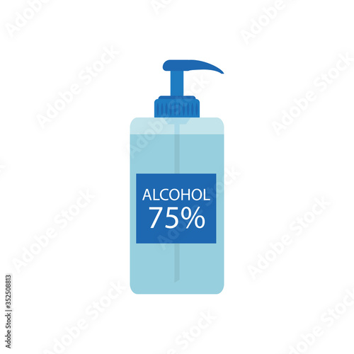 Disinfectant alcohol gel in flat style. Vector isolated