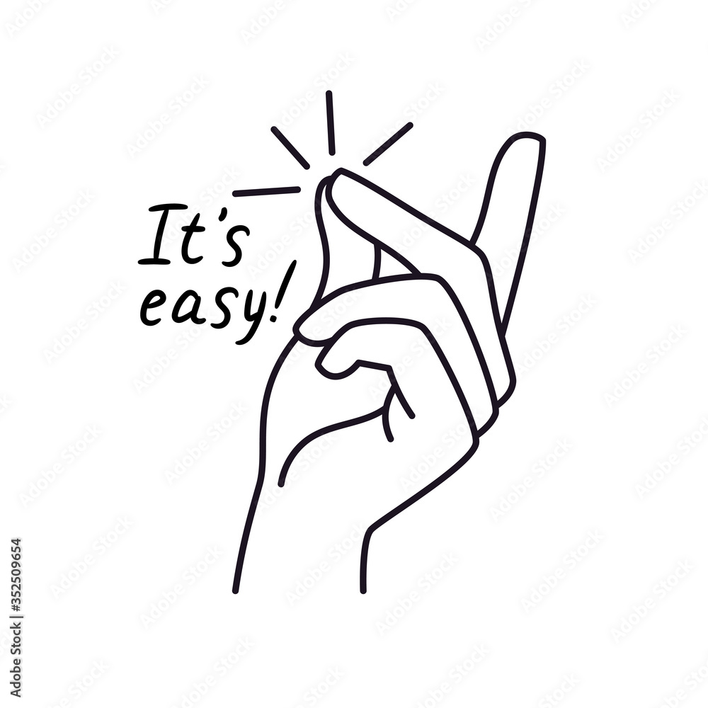 Easy gesture Snapping finger magic gesture sketch drawing winning  expression or hand win signal easy snap man fingers clicking vector  illustration Stock Vector  Adobe Stock