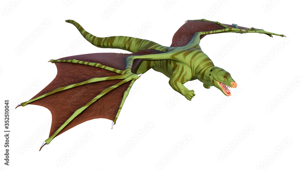 Obraz premium 3D Rendering Fairy Tale Dragon on White