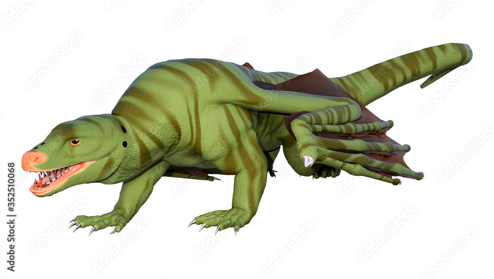 Obraz premium 3D Rendering Fairy Tale Dragon on White