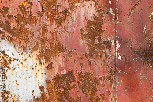 rusty orange metal wall. Background of old metal
