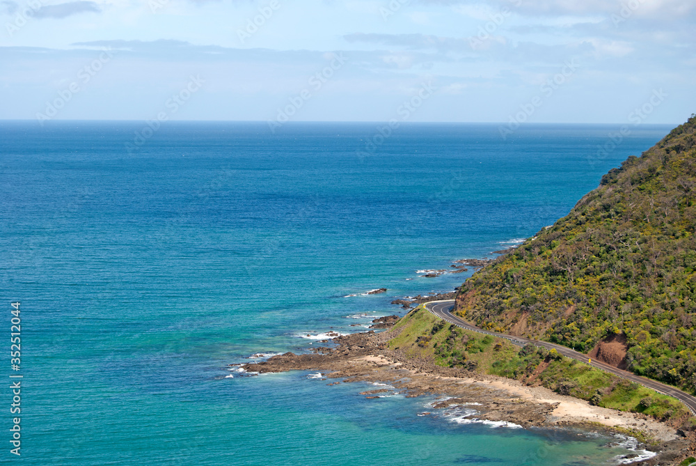 View on the coastline at the Great Ocean Road, Victoria, Australia View on the coastline at the Great Ocean Road, Victoria, Australia