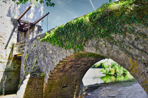 Vászonkép Puente levadizo del chateau de Chenonceaux