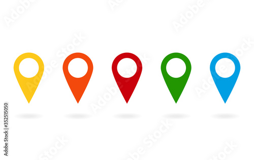 Map pin flat design style modern icon, pointer minimal vector symbol, marker sign.