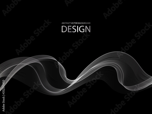 Smoky white wave. Vector abstract background. eps10