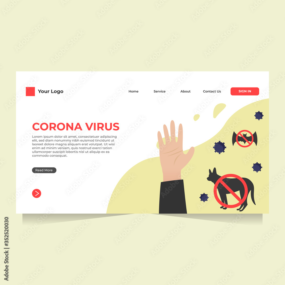 Don’t Touch Animal Landing Page Vector Design Don’t Touch Animal Landing Page Vector Design